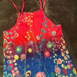 Overalls Size 14 Colorful Abstract